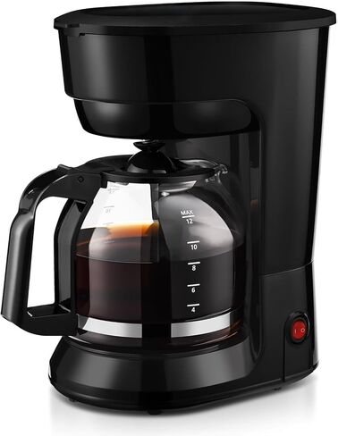 Black 12-cup drip coffee maker with programmable brew function for home and office use. in Kuwait