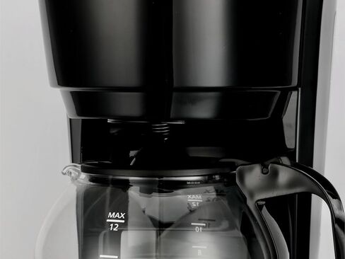 Black 12-cup drip coffee maker with programmable brew function for home and office use. in Kuwait