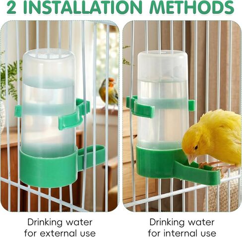 10Pcs Bird Water Dispenser for Cage, Automatic Gravity Pet Water Feeder Bottle, No Mess Parrot Drinking Bowl Accessories for Parakeet Budgie Cockatiel Lovebirds Finch Quail, Plastic Poultry Waterer in Kuwait