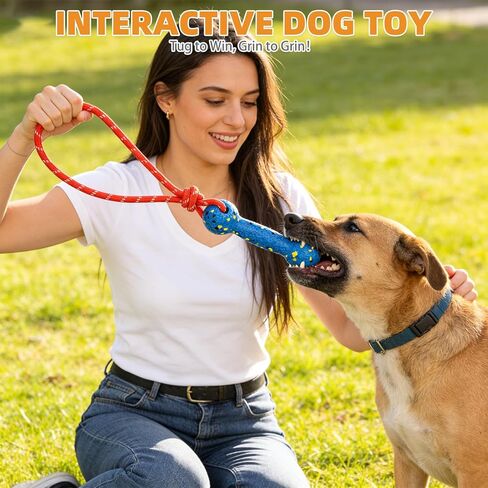 ألعاب حمام السباحة العائمة للكلاب من KOOLTAIL، مصدات تفاعلية قوية لجلب المياه مع حبل متين للكلاب الصغيرة والمتوسطة الكبيرة، عبوتان من ألعاب مضغ الكلاب الساطعة للتسنين للتدريب في الهواء الطلق في الصيف، باللون الأصفر والأزرق in Kuwait
