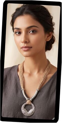 Indian Ethnic Afghani Jute Thread Antique Fashion Oxidized Silver Tribal Gypsy Choker Necklace Jewelry Women in Saudi Arabia