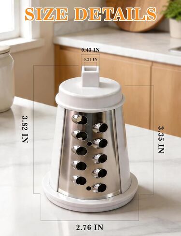 استبدال مخروط التقطيع متوافق مع Presto Salad Shooter 02910 و02980، ملحق تقطيع الجبن والخضروات، طبلة من الفولاذ المقاوم للصدأ مع قاعدة بلاستيكية متينة للبيتزا والسلطات والتاكو in Kuwait
