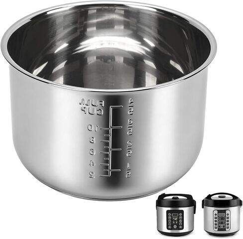 Rice Cooker Replacement Pot Compatible with Aroma ARC-1020SB & ARC-1120SBL, 5L /10-Cup Stainless Steel Rice Cooker Bowl, Dishwasher Safe Inner Pot with Even Heating for Rice, Soup & Meal Prep in Kuwait