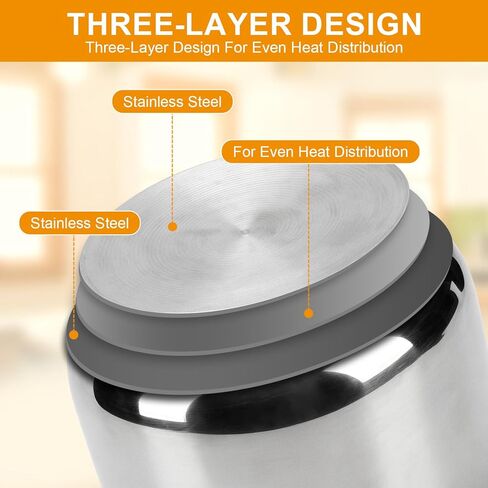 Rice Cooker Replacement Pot Compatible with Aroma ARC-1020SB & ARC-1120SBL, 5L /10-Cup Stainless Steel Rice Cooker Bowl, Dishwasher Safe Inner Pot with Even Heating for Rice, Soup & Meal Prep in Kuwait