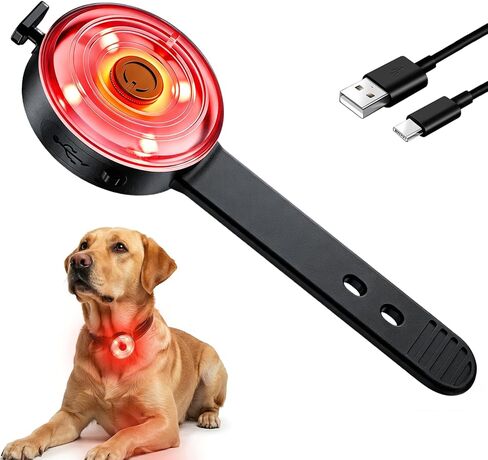 Pro Dog Light IPX7 مقاوم للماء، USB-C قابل لإعادة الشحن 4 ألوان ثابتة/وامضة طوق مضيء للكلاب، مشبك مطور مضاد للسقوط وحزام أضواء طوق الكلب للمشي ليلاً والسباحة والتخييم in Kuwait
