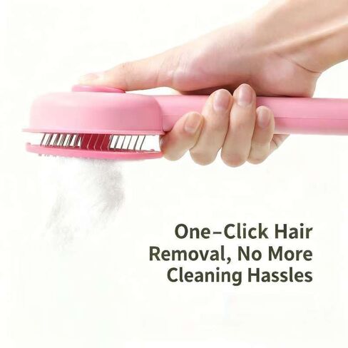 Cat Brush for Shedding, Kitten Brushes for Indoor Cats, For Long or Short Haired Cats,Cat Hair Brush Grooming Deshedding Brush for Dog Kitten Removes Loose Fur and flea removal comb, Pink in Kuwait