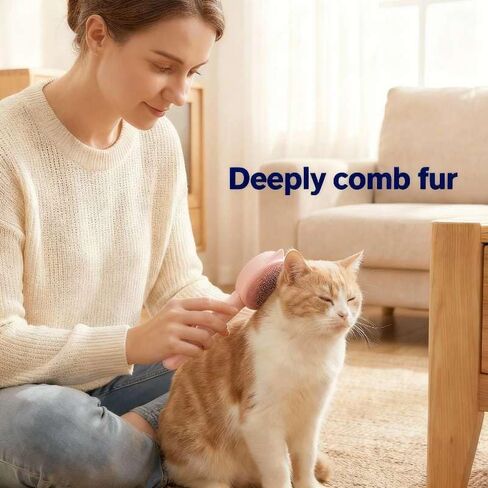 Cat Brush for Shedding, Kitten Brushes for Indoor Cats, For Long or Short Haired Cats,Cat Hair Brush Grooming Deshedding Brush for Dog Kitten Removes Loose Fur and flea removal comb, Pink in Kuwait