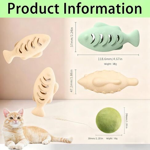 Interactive Cat Toys 2 Pack - Silicone Treat Dispenser with Catnip Ball, Food Puzzle Chew Toys for Indoor Cats in Kuwait