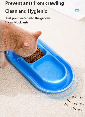 ordinarYone Ants Resistant Double Compartment Cats Feeders Bowl for Pet Food and Water Suitable for Indoor and Outdoor Use in Kuwait