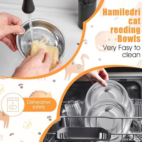 24 Pcs Stainless Steel Cat Bowls, Shallow Pet Food Dishes Metal Cat Feeding Plates Cat Food Bowls Replacement Relief Whisker Fatigue Food Water Bowl for Cat Kitten Puppy Dog(5.5 Inch Diameter) in Kuwait