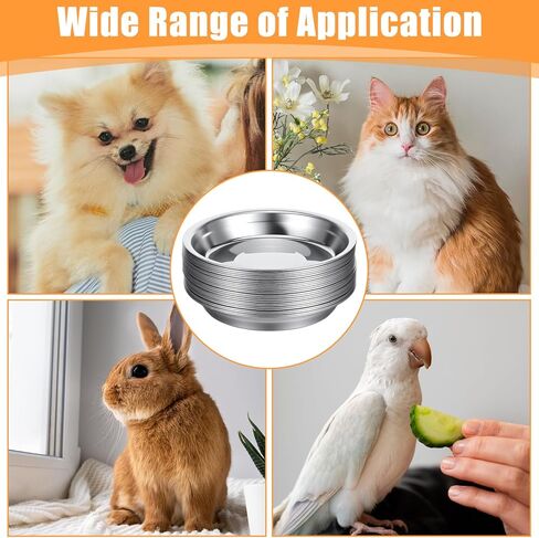 24 Pcs Stainless Steel Cat Bowls, Shallow Pet Food Dishes Metal Cat Feeding Plates Cat Food Bowls Replacement Relief Whisker Fatigue Food Water Bowl for Cat Kitten Puppy Dog(5.5 Inch Diameter) in Kuwait