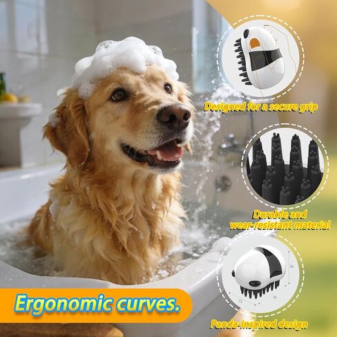 Dog Brush for Long Haired TPR Massage Soft Bristles & 3-Point Brush Head for Bathing Grooming De-Shedding & Detangling Shower Brush for Dogs and Cats in Kuwait