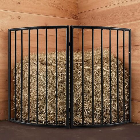 Floor Corner Hay Feeder for Horse, Large Hay Rack Feeder Blanket Holder, 2.5 Healthy Slow Eating Prevents Waste, Easy Assembly for Goats Sheep Indoor Outdoor(Corner with Lid) in Saudi Arabia