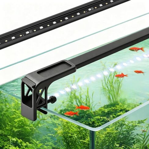 مصباح LED لحوض السمك من سبائك الألومنيوم النحيف مقاس 30 بوصة من HITOP، طيف كامل مع وضع النهار/الليل ومؤقت، سطوع 10 مستويات، إضاءة قابلة للتعديل للخزان المزروع وخزان أسماك المياه العذبة in Kuwait