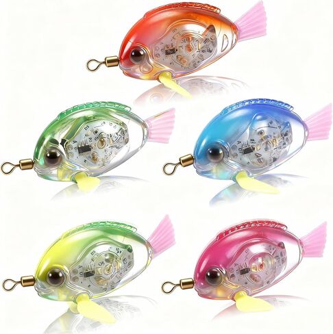 5PCS Lure Set - Freshwater & Saltwater Bionic Fish-Shaped Fishing Light, Deep Drop Underwater Glow Attractor, Built-in White/Red/Green LED Flashing Lights, Water-Activated Glow Bait Light (Fish-Form) in Saudi Arabia