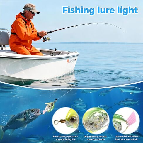 5PCS Lure Set - Freshwater & Saltwater Bionic Fish-Shaped Fishing Light, Deep Drop Underwater Glow Attractor, Built-in White/Red/Green LED Flashing Lights, Water-Activated Glow Bait Light (Fish-Form) in Saudi Arabia