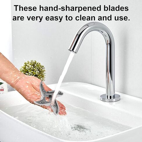 2pcs Meat Grinder Blades #8, Stainless Steel Sharp Knife Cutter Replacement Durable Grinder Blade Knife, Please Check the Size and Shape in Kuwait