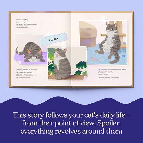 The Life of Your Cat Book - Cat Memorial Gift - Personalized Name Gift for New Cat Owners in Kuwait