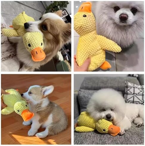 Calming Duck Toy for Dog, 2026 New Yellow Duck Dog Toy, Quacking Sound for Dog Teeth, Soft Stuffed Plush Mellow Calming Duck Pillow for Puppy Keep Busy, Indestructible for Medium Small Dog, Yellow, S in Kuwait