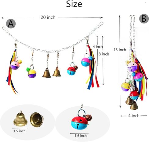 Bird Toy Bell,pet Toys, for Chewing and Anxiety,Parakeets, Cockatiels, Conures, Love Birds,Other Small Birds in Kuwait