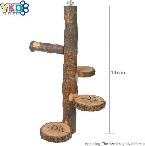 YKD Chinchilla Large Hanging Wooden Rotating Platform - Small Animals Natural Fruit Wood Standing Platform - Squirrel Suger Glider Platform - Bird Perch Platform in Kuwait