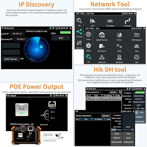 جهاز اختبار الدوائر التلفزيونية المغلقة Rsrteng، IPC-1910C Plus مع تتبع الكابل 8 ميجابكسل AHD CVI TVI CVBS IP اختبار الكاميرا 8K HD شاشة عرض فيديو 4 بوصة IPS شاشة تعمل باللمس IPC Tester دعم POE PTZ RS485 استبدال 1800ADH in Saudi Arabia