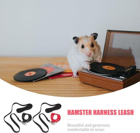 NUOBESTY Small Animal Harness Leash Set, 2 Pieces Chinchilla Hamster Lizard Chest Strap Traction Rope for Outdoor Walks, Multi-Color Pet Supplies in Kuwait