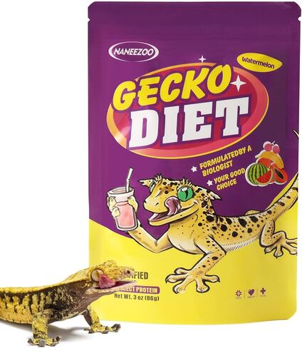 NANEEZOO طعام أبو بريص مع خليط الفاكهة البطيخ، 3 أونصة نظام غذائي أبو بريص كامل للزواحف، أبو بريص المتوج - نسبة عالية من البروتين، تغذية مرطبة in Kuwait