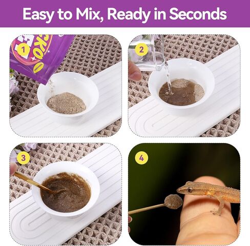 NANEEZOO طعام أبو بريص مع خليط الفاكهة البطيخ، 3 أونصة نظام غذائي أبو بريص كامل للزواحف، أبو بريص المتوج - نسبة عالية من البروتين، تغذية مرطبة in Kuwait