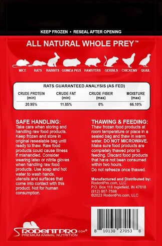 الفئران الصغيرة المغذية للزواحف المجمدة من RodentPro (25 قطعة) in Kuwait