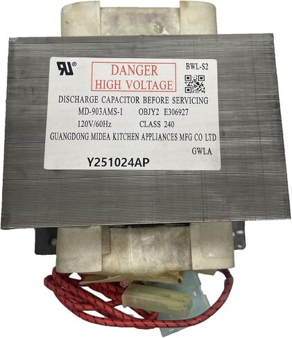 محول الجهد العالي لفرن الميكروويف MD-903AMS-1 120 فولت/60 هرتز فئة 240 متوافق مع قطع غيار فرن الميكروويف ويربول/هاميلتون بيتش/كينمور/GE/LG in Kuwait