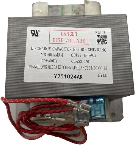 محول الجهد العالي لفرن الميكروويف MD-903AMS-1 120 فولت/60 هرتز فئة 240 متوافق مع قطع غيار فرن الميكروويف ويربول/هاميلتون بيتش/كينمور/GE/LG in Kuwait