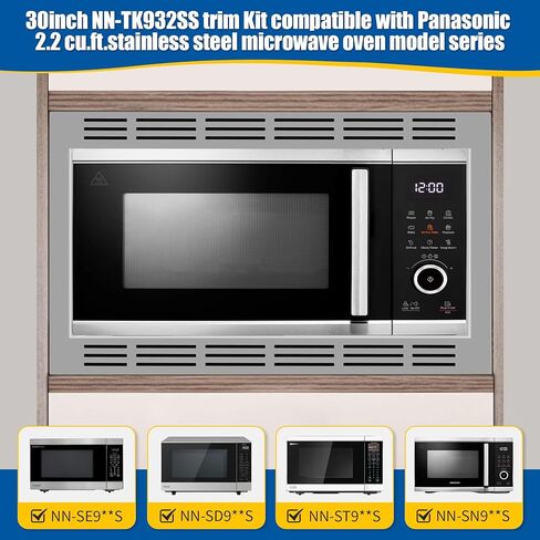 طقم تشذيب NN-TK932SS مقاس 30 بوصة للاستخدام مع أفران الميكروويف باناسونيك، لفرن ميكروويف 2.2 قدم مكعب، طقم تشذيب ميكروويف مدمج من الفولاذ المقاوم للصدأ مقاس 30 بوصة، لـ NN-SD9-S، NN-SE9-S، NN-ST9-S، NN-SN9-S in Kuwait
