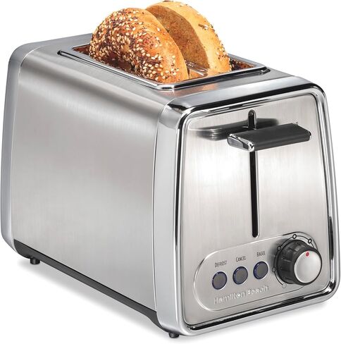 Hamilton Beach 22785G Modern 2 Slice Toaster, Chrome, with Extra-Wide Slots R22785 (Renewed) in Kuwait