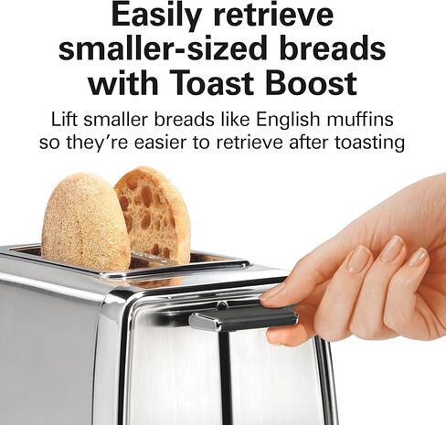 Hamilton Beach 22785G Modern 2 Slice Toaster, Chrome, with Extra-Wide Slots R22785 (Renewed) in Kuwait