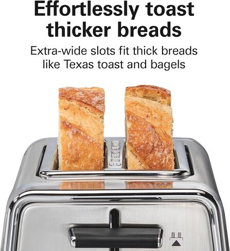 Hamilton Beach 22785G Modern 2 Slice Toaster, Chrome, with Extra-Wide Slots R22785 (Renewed) in Kuwait