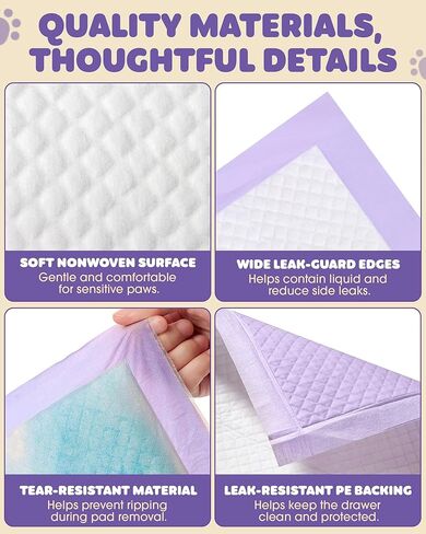 Powools Cat Pee Pads, Fits Breeze Litter Box System, Leak-Resistant Disposable Pee Pad for Cats, 12 x 17.5" Cat Litter Pads, 900g Absorbency, for Litter Box Drawers, 40 Count, Fresh Scent in Kuwait