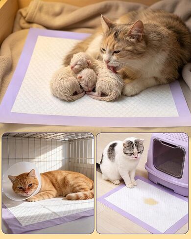Powools Cat Pee Pads, Fits Breeze Litter Box System, Leak-Resistant Disposable Pee Pad for Cats, 12 x 17.5" Cat Litter Pads, 900g Absorbency, for Litter Box Drawers, 40 Count, Fresh Scent in Kuwait