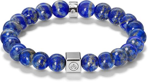 Mens Beaded Bracelets, 10MM Elastic Adjustable Beaded Bracelet, Natural Gemstone, Symbolizing Faith & Strength, Unique Gift for Men – Perfect for Anniversary, Father’s Day, Christmas, and Valentine’s Day, Lapis Lazuli/ Obsidian/Silver Sheen Obsidian in Saudi Arabia