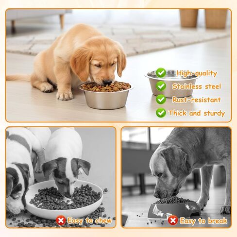 2 Pack Metal Dog Bowls, Stainless Steel Dog Bowls, Metal Food and Water Dish, 5.1" Basic Pet Feed Bowl for Medium Dogs and Cat, Replacement Bowl for Elevated Stand, Dishwasher Safe Dish in Kuwait