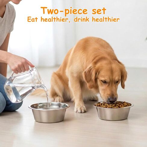 2 Pack Metal Dog Bowls, Stainless Steel Dog Bowls, Metal Food and Water Dish, 5.1" Basic Pet Feed Bowl for Medium Dogs and Cat, Replacement Bowl for Elevated Stand, Dishwasher Safe Dish in Kuwait