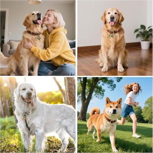 Loud Dog Collar Bells, 4 Copper Bells for Large Dogs, Durable Pet Bells Tracker for Outdoor Safety, Pet Tracking, Hiking, Walking (4 Collar Bells) in Kuwait