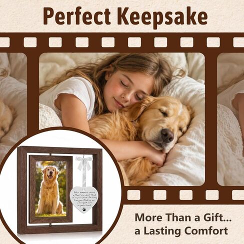 OFlyDesigns Dog Memorial Gift for Loss of Dog, Dog Memorial Picture Frame with Ceramic Heart Ornament, Pet Sympathy Gift for Grieving Pet Owners, in Loving Memory Remembrance Keepsake in Kuwait