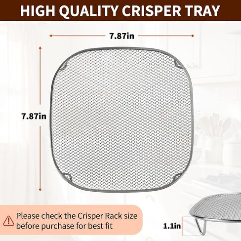 Air Fryer Crisper Tray for Ninja Crispi FN100 Pro AS101, Stainless Steel Replacement Tray for Ninja Air Fryer 2.5Qt 4Qt 6Qt Glass Containers, Food Grade Crisper Plate for Ninja Crispi Accessories in Kuwait