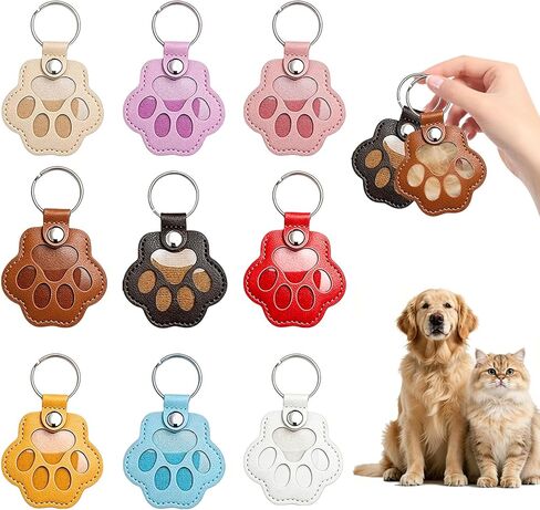 9 Pcs Dog Hair Storage Keychain, Leather Pet Memorial Keepsake Key Chain for Dog Cat Fur Storage Pendant Charm in Kuwait