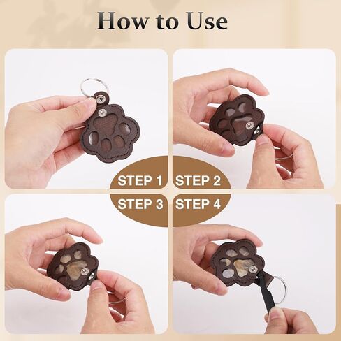 9 Pcs Dog Hair Storage Keychain, Leather Pet Memorial Keepsake Key Chain for Dog Cat Fur Storage Pendant Charm in Kuwait