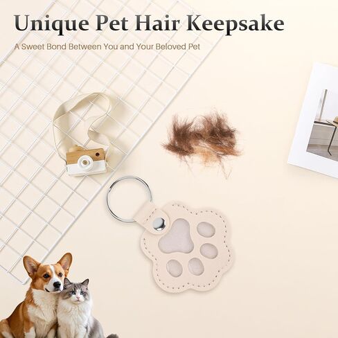 9 Pcs Dog Hair Storage Keychain, Leather Pet Memorial Keepsake Key Chain for Dog Cat Fur Storage Pendant Charm in Kuwait