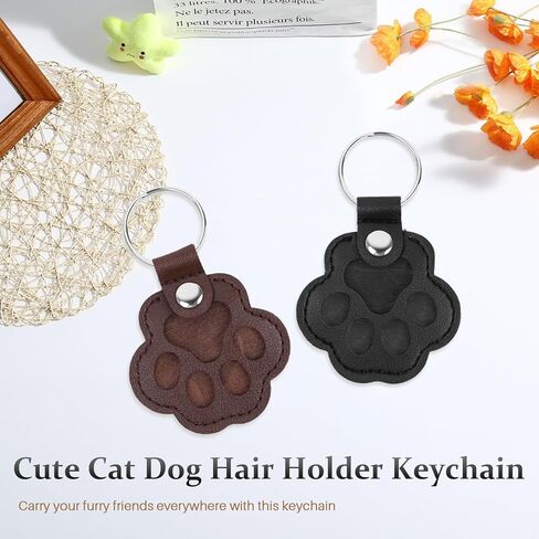 9 Pcs Dog Hair Storage Keychain, Leather Pet Memorial Keepsake Key Chain for Dog Cat Fur Storage Pendant Charm in Kuwait