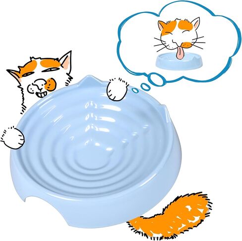 Whisker-Friendly Cat Food Bowl, Melamine Shallow & Wide Cat Bowl for Indoor Cats,Relieves Whisker Fatigue,Non-Slip Cat Dish for Wet and Dry Food (Pink, 6.3") in Saudi Arabia