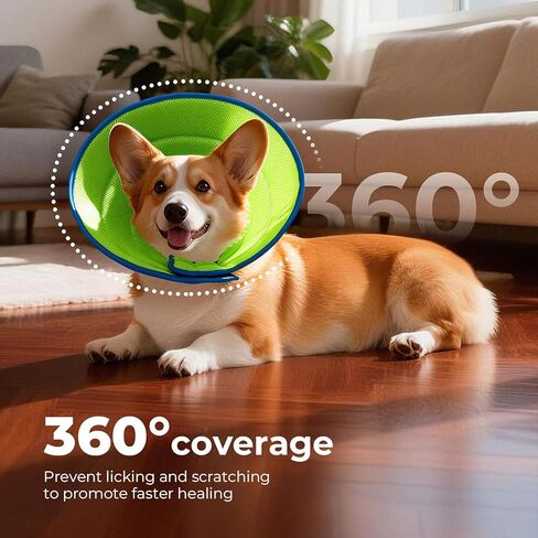 Dog Cone Collar Soft Cone for Dogs Dirt-Resistant and Washable Soft Dog Elizabethan Collars for Small Large Medium Dogs After Surgery Recovery CollarsL (Neck: 15-17.3") in Kuwait